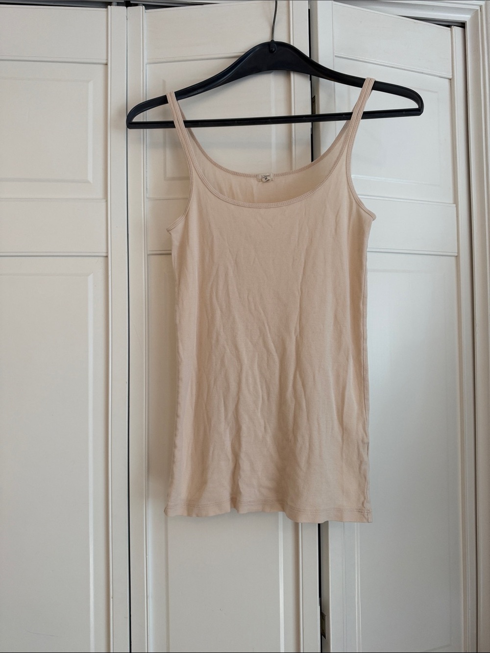 J. Crew Cream Scoop-Neck Tank with Slim Straps